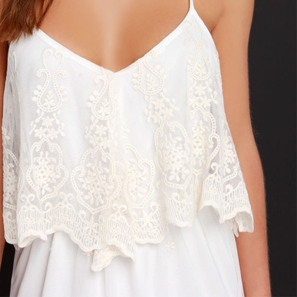 Stand in Awe Cream and Ivory Lace Maxi Dress - Picture 5 of 14